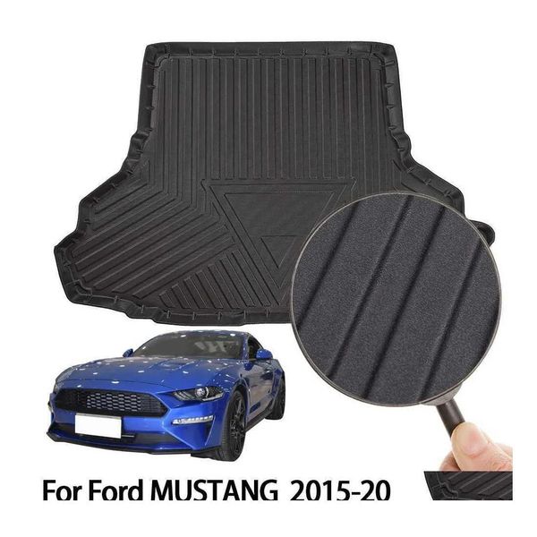 Soporte para coche, alfombrilla de carga para maletero trasero, apto para Ford Mustang, revestimiento de maletero de goma negro, Protector Er, entrega de caídas, móviles, motocicletas eléctricas