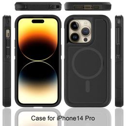 Funda para teléfono con soporte para iPhone 14 plus pro max TPU PC Funda protectora magnética a prueba de golpes oppbag