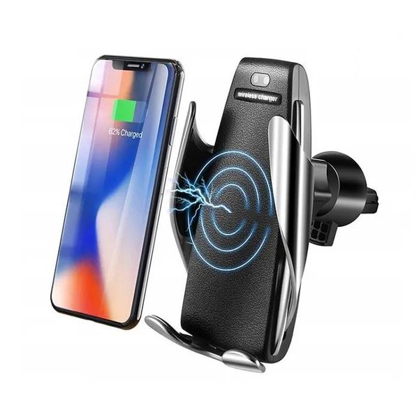 Soportes Sujeción automática s5 Cargador inalámbrico para automóvil SOPORTE 10W Carga rápida para teléfonos inteligentes Huawei P30 Pro Qi Sensor infrarrojo Soporte para teléfono