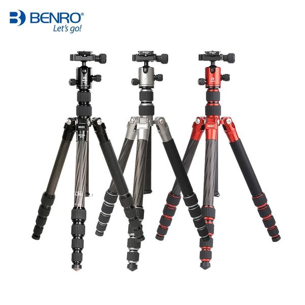 Titulaires Benro MC19 trépied professionnel en Fiber de carbone Flexible support de caméra monopode pour Nikon Canon DSLR avec rotule B0 5 sections