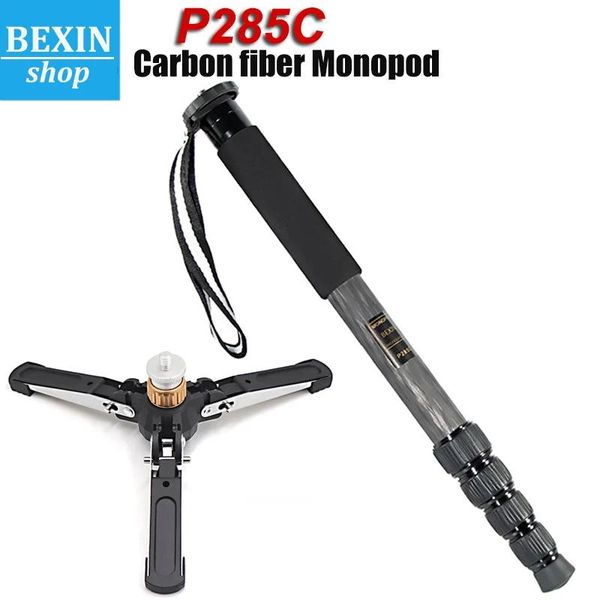 Supports BEXIN P285C support de monopode de voyage Portable léger professionnel en Fiber de carbone peut supporter la rotule de trépied pour appareil photo reflex numérique
