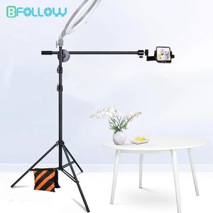 Houders BFOLLOW 2m 79inch statief voor opnamen boven het hoofd Mobiele telefoon Tablet Light DSLR Camera met boomarm Video Studio Youtuber Stand