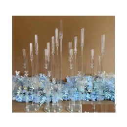 Bougeoirs 5 pièces décoration de mariage pièce maîtresse candélabre support transparent chandeliers en acrylique pour les mariages événement fête Drop Deli