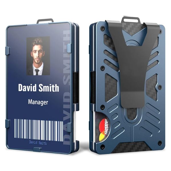 Holders Carte Holder Aluminium Case Money Antitheft Fibre Metal Carte Fibre Metal Carte For Men Badge Holder Carte Holder Portefeuille