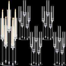 Holders Clear Crystal Candlers avec une teinte acrylique, des centres de table candélabra, 5 chandelles de bras, 10 pcs