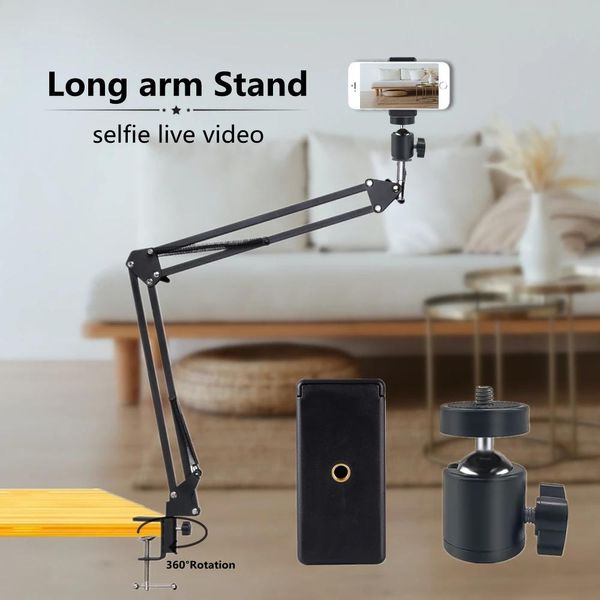 Soportes COOL DIER, nuevo trípode para cámara de teléfono, conjunto de soporte de mesa para fotografía ajustable con soporte para teléfono para Nikon para Anillo de luz LED