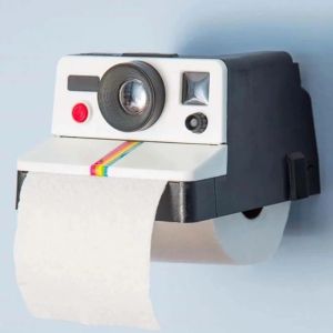 Porte-papier toilette avec caméra rétro créative, joli porte-rouleau en plastique, boîte murale pour serviettes hygiéniques, accessoires de salle de bains