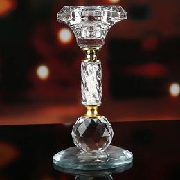 Houders Crystal Candle Holders European Style Romantic Candlestick Feng Shui Bowl Ornament voor trouwhuisbar feesttafel decor