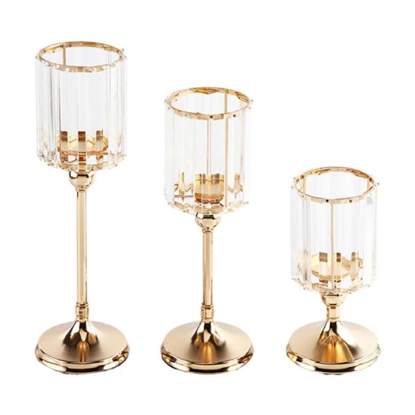 Holders Crystal Glass Holder Candlestick Style European Style Crafts Decoration for Candlelight Dinner Table de cuisine