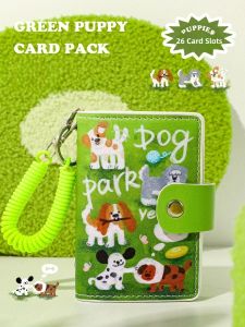 Holder Carte Mignon Puppy Puppy Carte Kawaii Booklet de carte de licence de caricature de cartes de cartes de grande capacité Multi 26 CARTI
