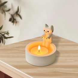 Titulares Lindo Candelador de candelabros Resina Gatito Aromaterapia Candelada creativa Kitten Calentando patas de candelabro Regalos para amantes de los gatos