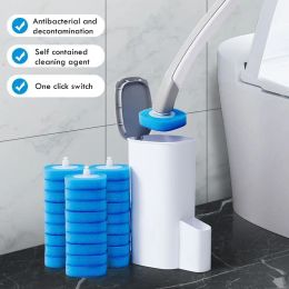 Collus de brosse à toilettes disponibles avec une brosse de nettoyage de salle de bain à longue poignée avec brosse remplaçable Brosse à tête de toilette Accessoires de salle de bain