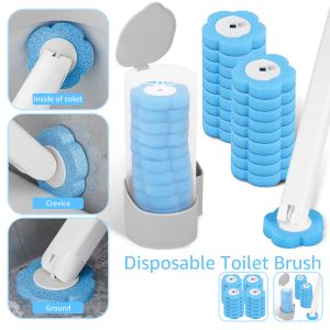 Houders wegwerp toiletborstel reinigingskit multifunctionele wandmontage toiletreiniger geen boren plakkerige huizen badkamer reinigingsgereedschap