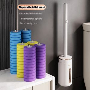 Houders wegwerp toiletborstel wallmounted toiletreiniger vervangende kop reinigingsgereedschap toiletborstel wc kit badkamer accessoires