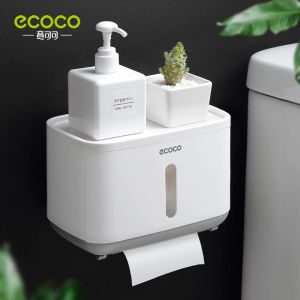 ECOCO – boîte de rangement de salle de bain, organisateur de papier toilette, boîte de mouchoirs, distributeur de rouleau de papier mural étanche