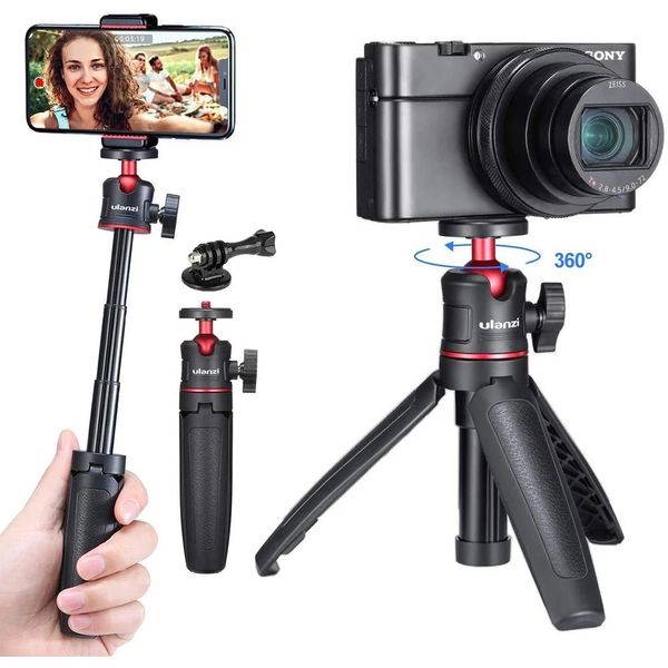 Supports Extension Pole Trépied Mini Selfie Stick Stand Poignée Grip pour GoPro Action Camera iPhone Samsung Smartphone Sony Vlog Accessoire