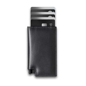 Holders Fashion Metal Aluminium ID Carte Holder Real Leather Cuir Multifonction Designer Bank Carte Portefeuille Business Popup Holder Hommes Femmes