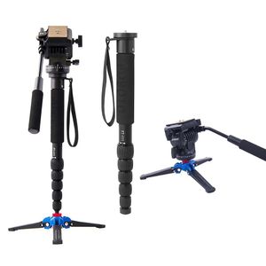 Houders fusitu ft111 aluminium professionele camera -wandelstok met mini statief monopod standbasis en statief voor dslr