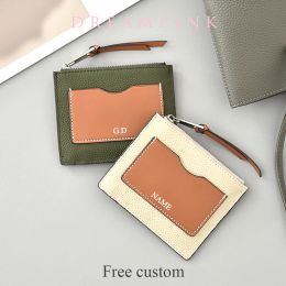 Holders Geothesine Leather Card Wallet Portable Credit Card Carte Brand Luxury Custom Letter LETTER FOLM COIN Purse Mini Money Money Bag Holder