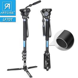 Houders hoge kwaliteit alle aluminium legering monopod lf70t met vloeistofkop statiefbasis voor video bruiloft schiettafel hydraulisch statief