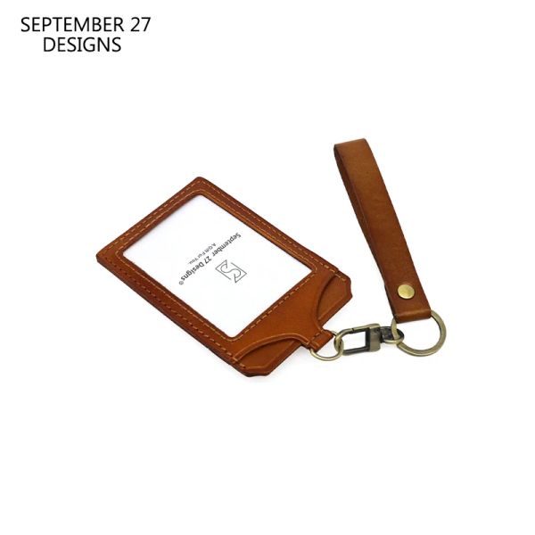 Caso de insignia de identificación de titulares para el trabajo de la oficina Genuine Leather Luxury BuShor Toorter Luggage Tag Neck Lanyard Keychain Reel