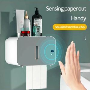 Holders Induction Toilet Papier Porte-étagère Wallmountred Automatic Smart Capteur Boîte de tissus Home Paper Rack Rack de salle de bain Accessoires de salle de bain