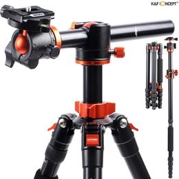 Houders K F Concept Camera Statief Monopod 60 inch Overhead Aluminium Lichtgewicht DSLR Statief met horizontale arm en 360 graden balhoofd