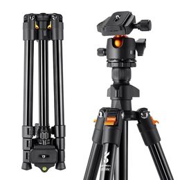 Houders K F Concept Lichtgewicht reisstatief Compact/flexibel vlogstatief 63"/1,6 m 17,64 lbs/8 kg belasting met draagbare monopod voor DSLR