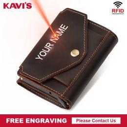 Holders Kavis RFID Blocking Carte Holder Portefeuille Men Automatique Aluminium Pop Up Carte ID CART