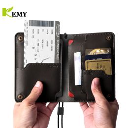 Holders Kemy 100% authentique support de passeport en cuir en cuir en cuir doux COURTURE COURTURE COWS POUR LE portefeuille Passeport