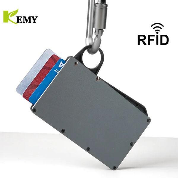 Carriseurs KEMY ANTI RFID Metal Bank Credit Card Carte Men Mentist Portefes minimalistes minces tactiques Tactical Business ID Holder Holder Purse Mâle