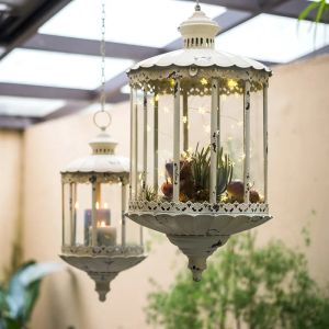 Holders Lantern Vintage Candle Holde Glass Chandelier Mur Candlers Vintage Candelabros Para Velas Décoration de Noël WWH35XP