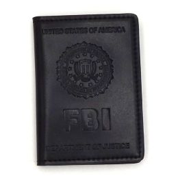 Holders Cuir Wallet ID Carte de conduite du permis de conduite Écouteur de carte d'identité avec tampon FBI