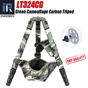 Houders LT324CG Camouflage Koolstofvezel Statief voor Canon Nikon DSLR Camera Professionele Birdwatching Heavy Duty Statief 30 kg Belasting
