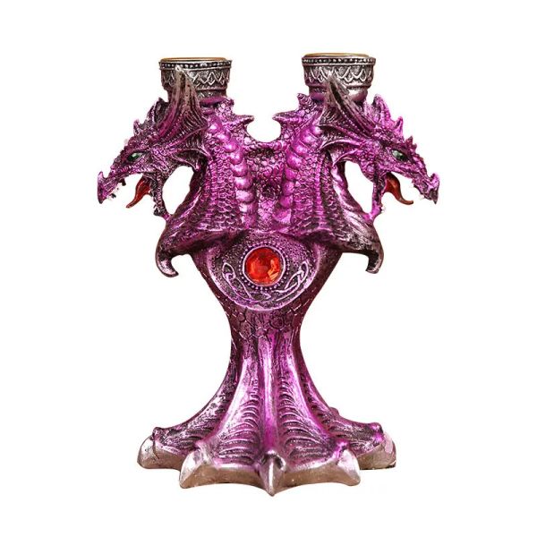 Holders Médiéval Dragon Candle Sticks Holder Table Decor Decor State Thème Parties Home Decoration Figurines Resin Candlestick Stand