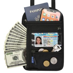 Holders Men Women Trip Paspoort creditcardhouder RFID ID Clip Bestand Multi Neck Pouch Clutch Antitheft Travel Business Document Wallet