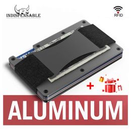 Holders Mens Slim Portefeuilles Smart Minimalist Mink Carte Holder for Men Metal Carbone Fibre en aluminium RFID Case de luxe Brand Pourse