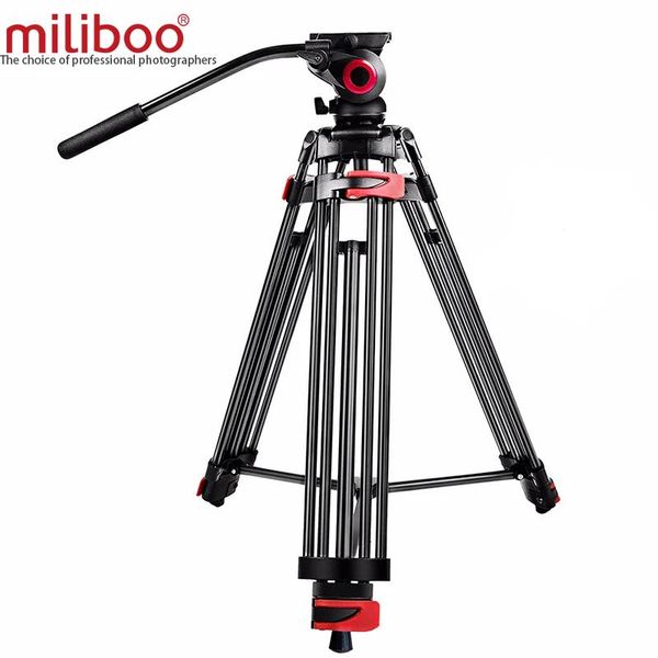 Supports Miliboo MTT602A trépied de caméra à tête fluide en aluminium Portable professionnel pour caméscope/support DSLR trépied vidéo 76 