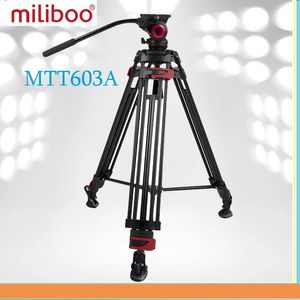 Miliboo MTT603A trépied d'appareil photo professionnel avec tête fluide trépied en aluminium robuste tir oiseau 75mm taille de bol trépied de voyage