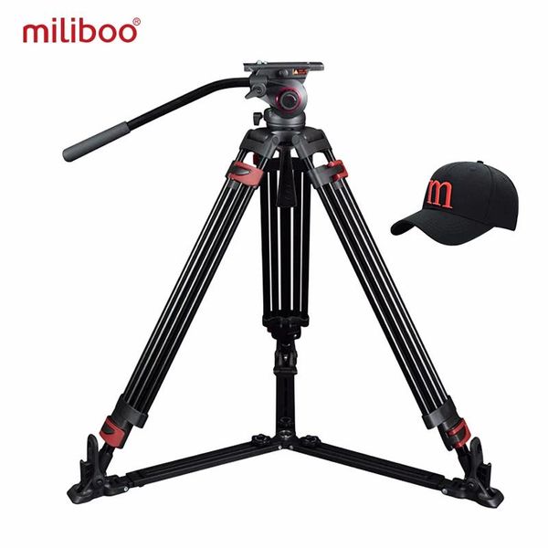 Miliboo MTT609A trépied de caméra à tête hydraulique professionnel robuste pour caméscope/DSLR support trépied vidéo charge 15 kg Max