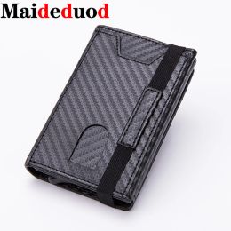 Houders nieuwe stijl vintage antitheft heren creditcardhouder blokkeren rfid portemonnee lederen unisex beveiligingsinformatie aluminium metalen portemonnee aluminium