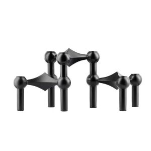 Holders Nordic Luxury Metal Candlers Black Black Creative Triangle Molecular Candlestick Modern Minimalist Centorpiece Decoration House