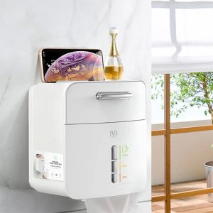 Houders papieren handdoek dispenser waterdichte wandmontage opbergplank rek papier opbergdoos toiletpapier houder badkamer product
