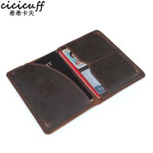 Holders Passport Cover Geothe Support de permis de conduire en cuir en cuir Crazy Horse Coue en cuir Document Document Credit Carte Purse Purse Portefeuille Étui