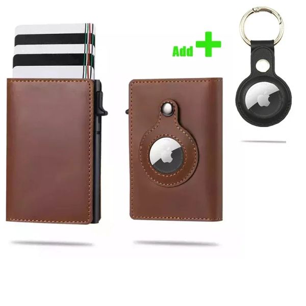 Holders Pop Aluminium ID Air Card Card Card Up Pu Holder Smart Money Airtag Tag Credit Men Men Portefeuille Fibre Hot Portefeuille RFID COVER