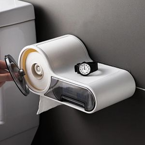Holdants Portable Roll Roll Papier support support de rangement de rangement à la maison Dispensateur de papier hygiénique Boîte de carvins imperméables de salle de bain étanche