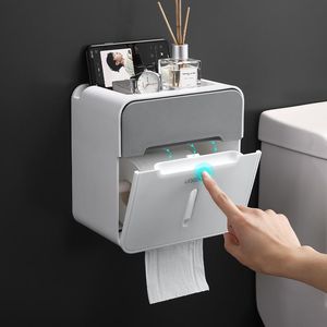 Boîte de papier toilette aux supports, porte-serviettes en papier imperméable, boîte en soie de toilette, porte-toilettes, avec boîte de rangement en moulinet