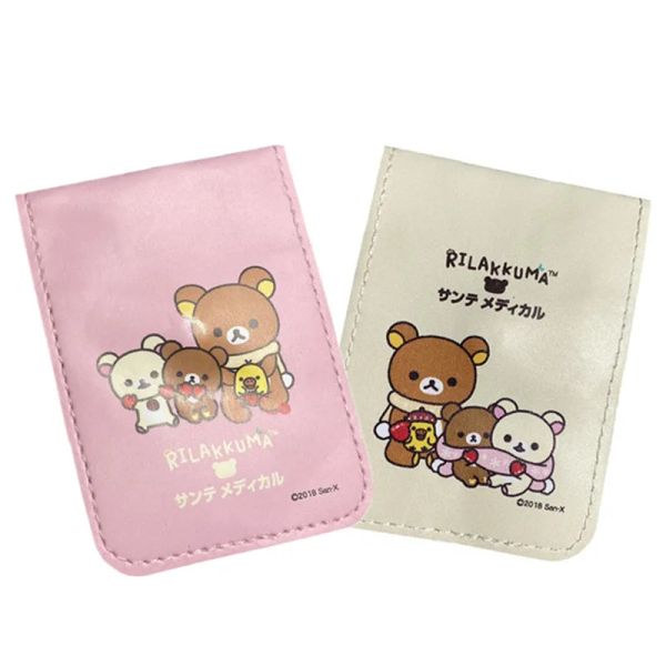 Holders Rilakkuma ID Card Holder pour femmes dessin animé anime ours kawaii couverture de protection de carte de carte de carte rose en cuir en cuir