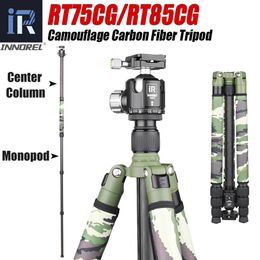 Houders RT75CG/85CG Camouflage Koolstofvezel Statief Monopod voor DSLR Camera en Professionele Video Camcorder met Laag Profiel Balhoofd