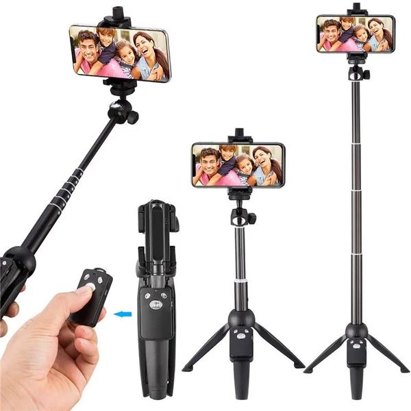 Soportes trípode/palo Selfie control remoto inalámbrico de 40 pulgadas y trípode monopié para iPhone X 8/8 Plus xiaomi huawei Bluetooth Selfie Stick